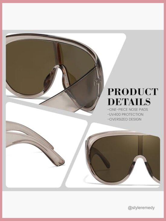 Oversized Sunglasses with UV Protection, Plastic Frame main image 5